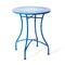 Glitzhome® 28" Blue Outdoor Metal Folding Bistro Table with Ceramic Tile Top